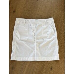 LOFT Skirt Womens 6 White Straight Casual Patch Pockets Zip Fly
